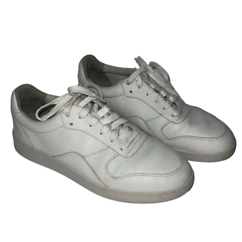 Everlane Tread ReLeather Court Sneakers White Leather Low Laces Sz 8.5 Women